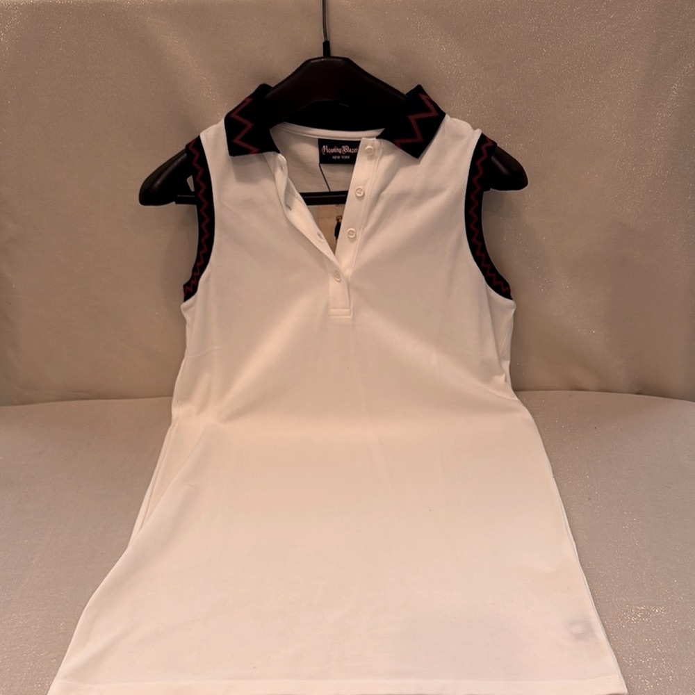 Rowing Blazers White Mini Dress with Navy and Red Accents